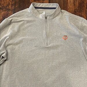 Johnnie-O Minnesota Twins Men’s Gray 1/4 Zip Pullover, XL